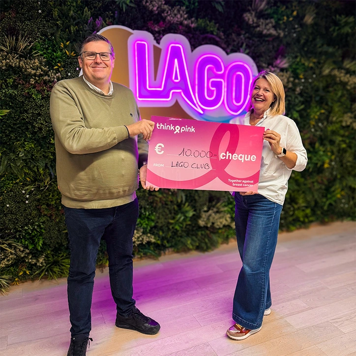 LAGO CLUB overhandiging cheque aan Think Pink